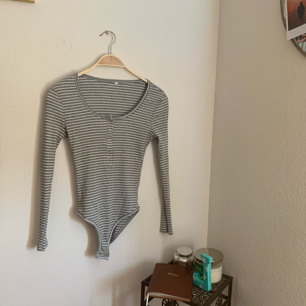 Striped body suit